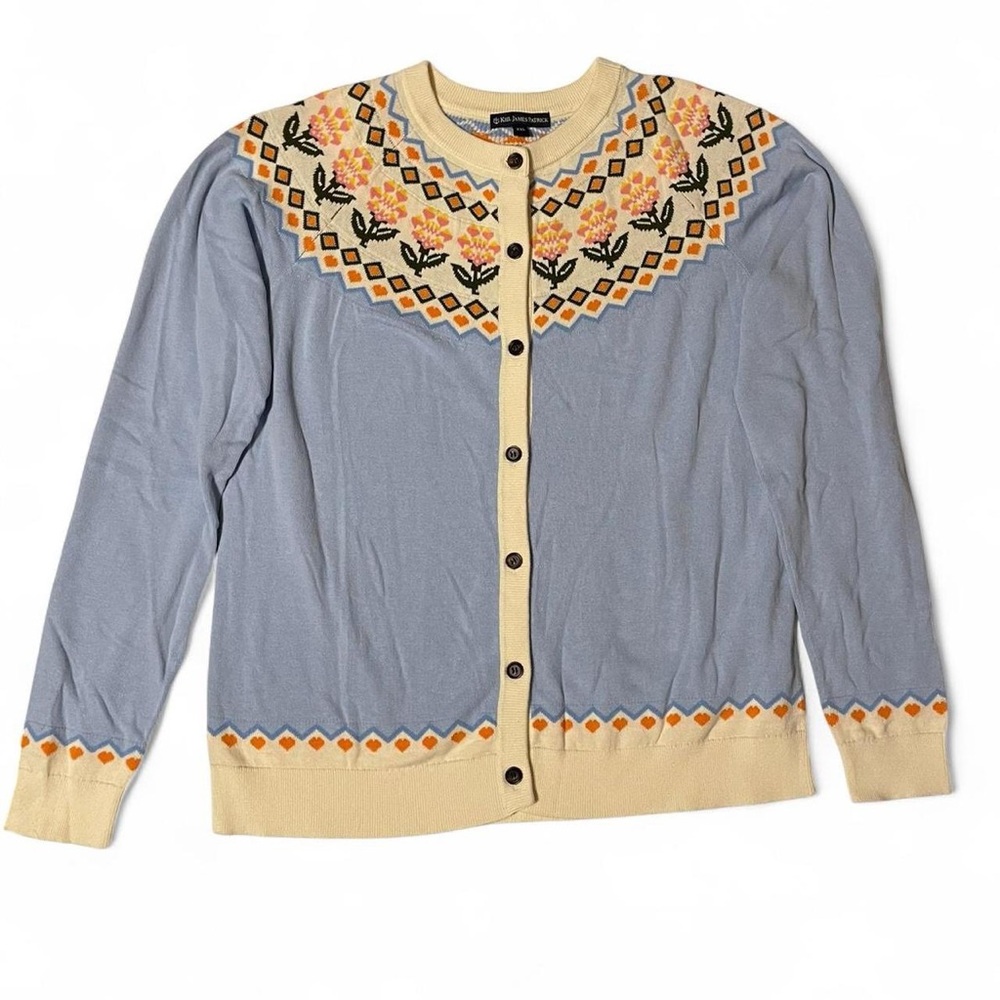 Blue and orange Kie James Patrick cardigan